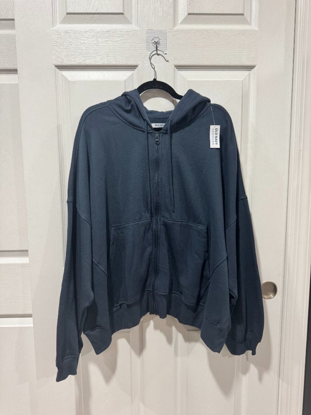 Old Navy blue full zip hoodie women's 3X socomfy classic length NWT